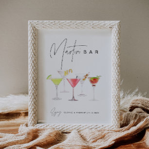 HARLOW Minimalistisch Martini Bar Sign Poster