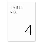 HARLOW Minimalistisch Moderne Tischnummer Card (Rückseite)