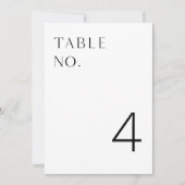HARLOW Minimalistisch Moderne Tischnummer Card (Vorderseite)