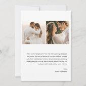 HARLOW Minimalistisch Wedding Foto Danke Karte (Rückseite)