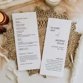 HARLOW Minimalistisch Wedding Program 4x9