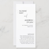 HARLOW Minimalistisch Wedding Program 4x9 (Vorderseite)
