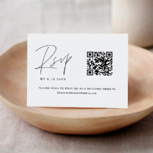 HARLOW Minimalistisch Wedding QR Code UAWG RSVP Karte