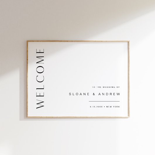 HARLOW Minimalistisch Wedding Welcome Sign 18x24 Poster