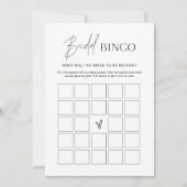 HARLOW Minimalistische Brautparty Bingo Game Card Einladung (Vorderseite)