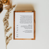 HARLOW Minimalistische Hochzeitdetails 5x3.5 Begleitkarte