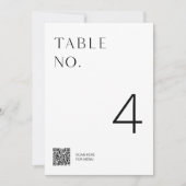 HARLOW Minimalistische Tischnummer mit Menü QR-Cod (Vorderseite)