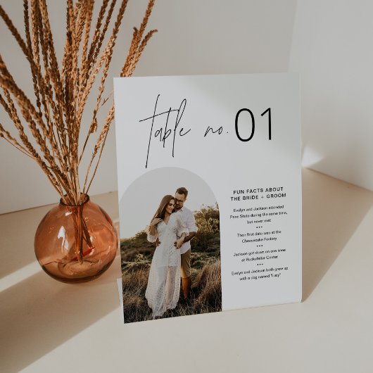 HARLOW Minimalistische Tischnummer mit Spaß 8x10 Sockelschild