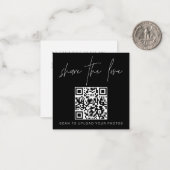 HARLOW Modern Black Share Liebe QR Code Cards Mitteilungskarte (Vorderseite/Rückseite Beispiel)