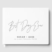 HARLOW Modern Minimalistisch Best Day Ever Wedding Gästebuch (Vorderseite)