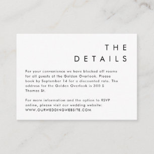 HARLOW Modern Minimalistisch Details Card Einfach Begleitkarte