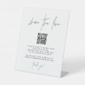 HARLOW Modern QR Code Teilen Sie die Liebe Hochzei Sockelschild (Vorderseite)
