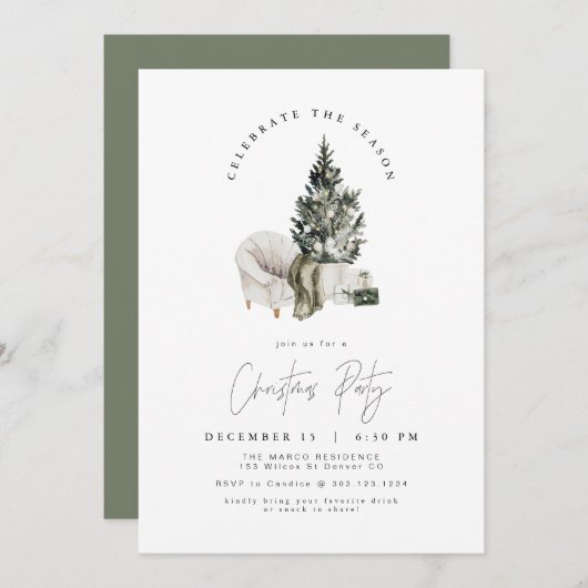 HARLOW Modern Secret Santa Gift Exchange Einladung (Vorne/Hinten)