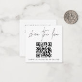 HARLOW Modern Share the Liebe QR Code Table Cards Mitteilungskarte (Vorderseite/Rückseite Beispiel)