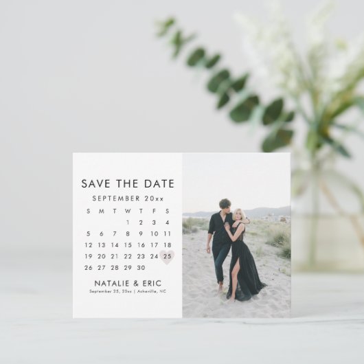 HARLOW Moderne, einfache, Save the Date Postkarte (Stehend Vorderseite)