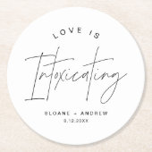 HARLOW Moderne Hochzeitsstiftung ist berauschend Runder Pappuntersetzer (Vorderseite)