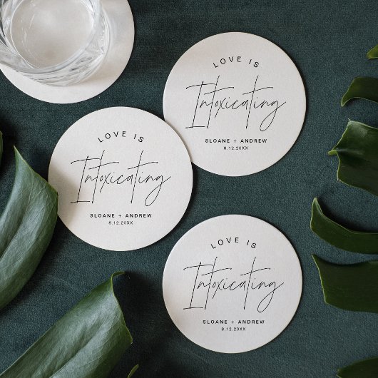 HARLOW Moderne Hochzeitsstiftung ist berauschend Runder Pappuntersetzer