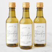 HARLOW Moderne Hochzeitsstiftung Liebe berauscht M Weinetikett (Flaschen)