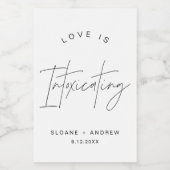 HARLOW Moderne Hochzeitsstiftung Liebe berauscht M Weinetikett (Einzelnes Label)