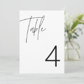 HARLOW Moderne Minimalistische Edgy-Tischnummer Einladung (Stehend Vorderseite)