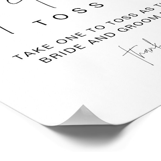 HARLOW Petal Toss Wedding Sign Off Poster (Ecke)