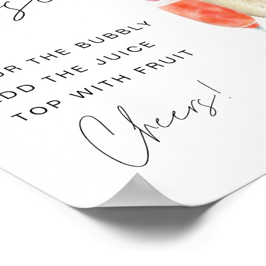 HARLOW Pimp Ihr Prosecco Mimosa-Zeichen Poster (Ecke)