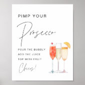 HARLOW Pimp Ihr Prosecco Mimosa-Zeichen Poster (Vorne)