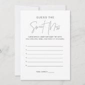 HARLOW Raten Sie die Sweet Mess Game Card Einladung (Vorderseite)