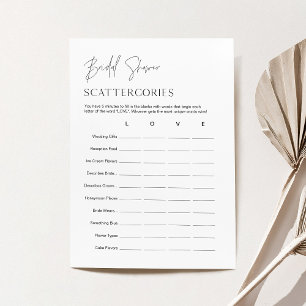 HARLOW Scattergories Brautparty Game Card Einladung