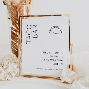 HARLOW Taco Bar Wedding Sign Poster