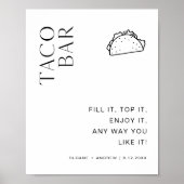 HARLOW Taco Bar Wedding Sign Poster (Vorne)