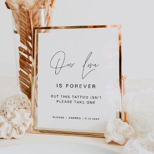 HARLOW Temporary Tattoo Table Wedding Sign Poster
