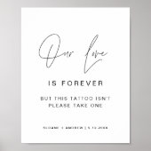 HARLOW Temporary Tattoo Table Wedding Sign Poster (Vorne)