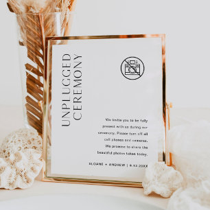 HARLOW Unplugged Zeremony Wedding Sign Poster