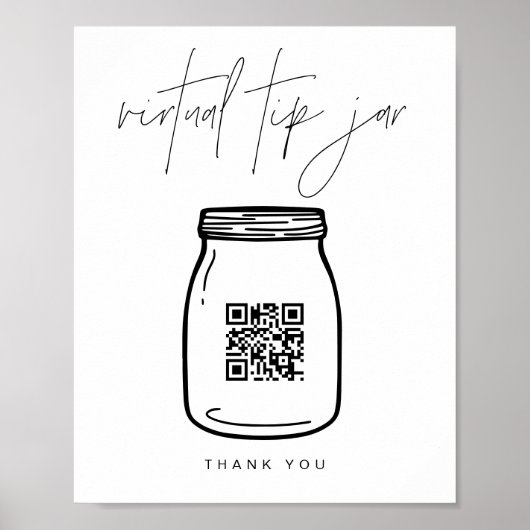 HARLOW Virtual Tipp Jar Venmo QR Code-Zeichen Poster (Vorne)