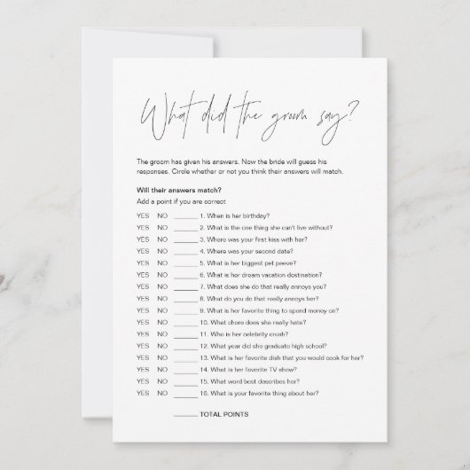 HARLOW, was die Spielkarte des Brautparty zu Tode Einladung (Vorderseite)