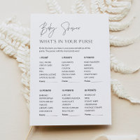 HARLOW, was in Ihrer Purse Baby Shower Game Card