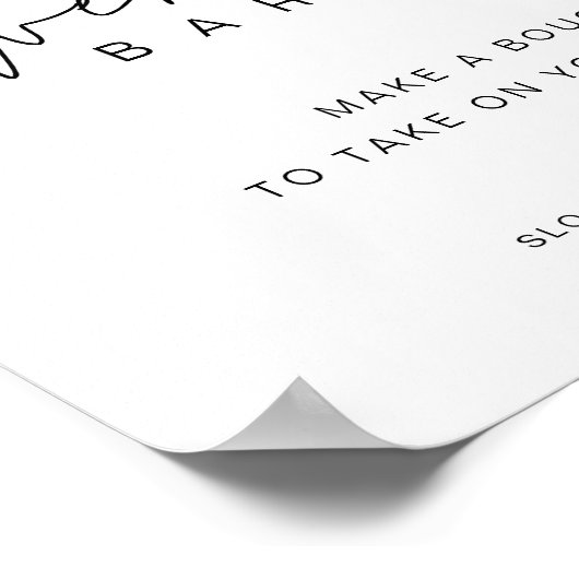 HARLOW Wedding Blume Bar Sign 8x10 Poster (Ecke)