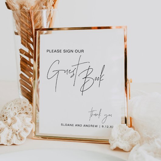 HARLOW Wedding Guest Book Sign Poster