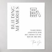 HARLOW Wedding Jenga Gästebuchsignatur Poster (Vorne)