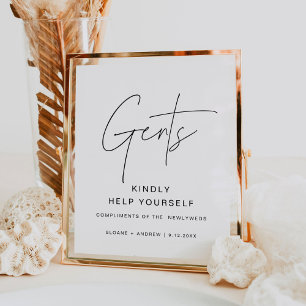 HARLOW Wedding Mens Bathroom Basket Zeichen Poster