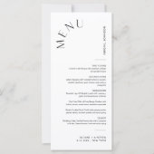 HARLOW Wedding Platzkarte Menu, Minimalistisch 4x9 (Vorderseite)