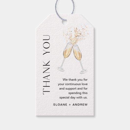 HARLOW Wedding Toast Vielen Dank für Ihr Interesse Geschenkanhänger (Vorderseite)