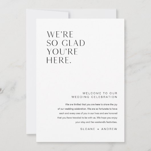 HARLOW Wedding Welcome Letter & Itinerary Card Einladung (Vorderseite)