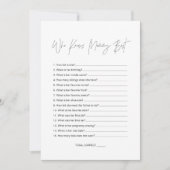 HARLOW Wer Mommy Best Baby Shower Game Card kennt Einladung (Vorderseite)