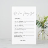 HARLOW Wer Mommy Best Baby Shower Game kennt (Stehend Vorderseite)