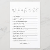 HARLOW Wer Mommy Best Baby Shower Game kennt (Vorderseite)