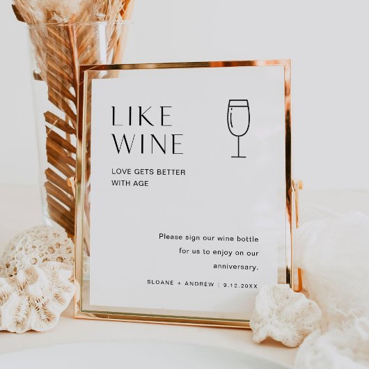 HARLOW Wine Bottle Wedding Guest Book Sign Poster