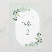 HARLYN Tischnummer Eucalyptus Brautparty Card (Vorne/Hinten)