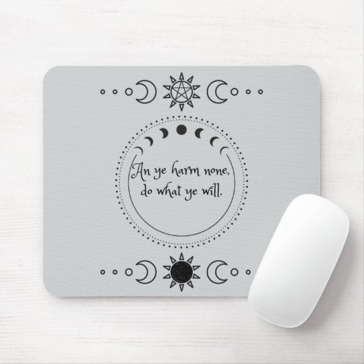 Harm None Wicca Mousepad (Mit Mouse)